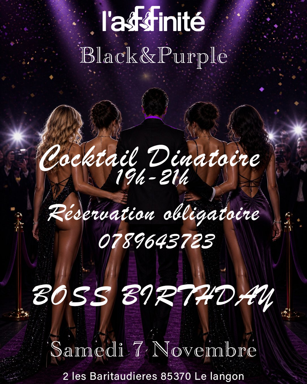 Cocktail Birthday Boss – Black&Purple