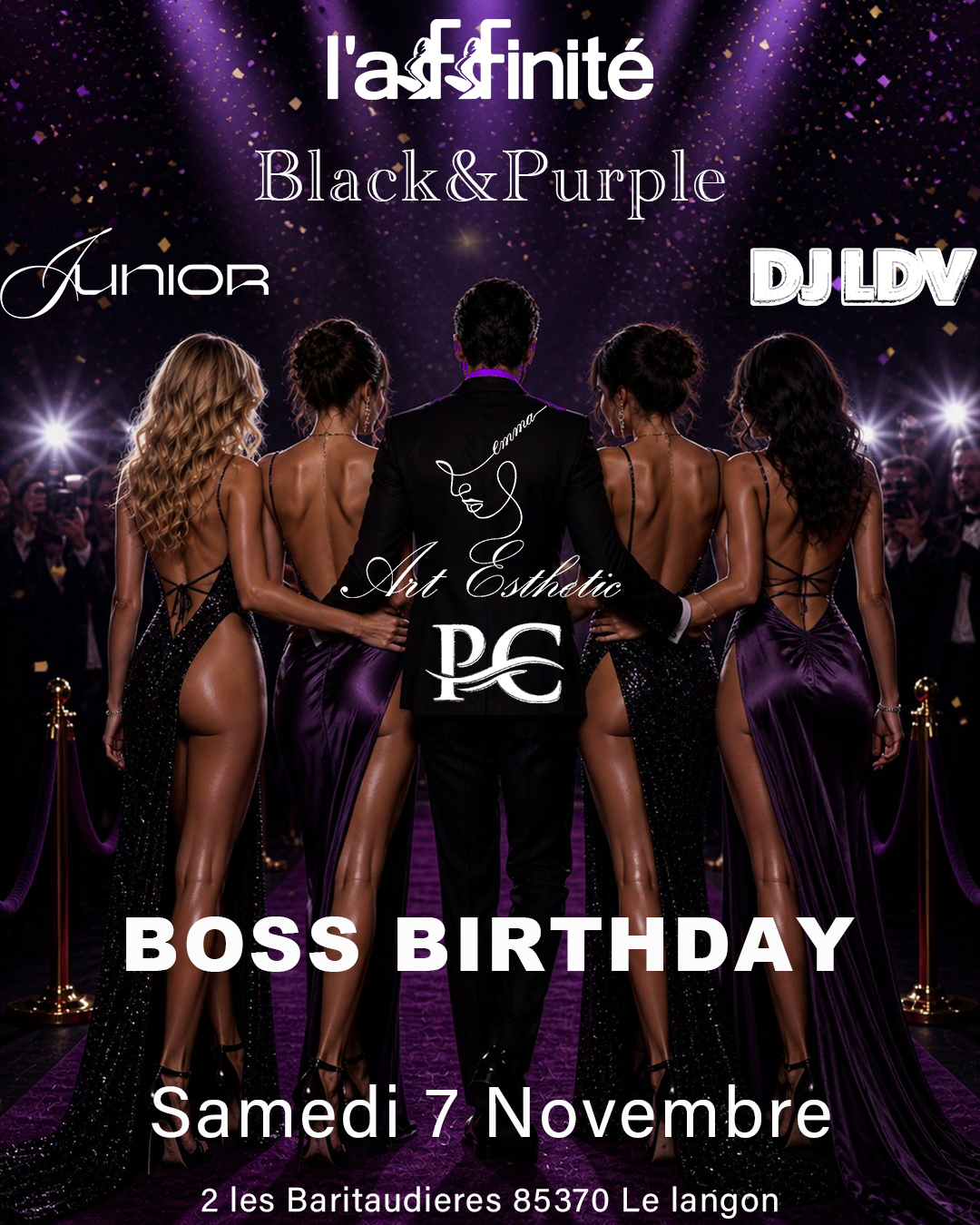 Birthday du Boss – Black&Purple – Les plaisirs charnels – Show Lesbien – Art Esthetic. ( Tarif exceptionnel )