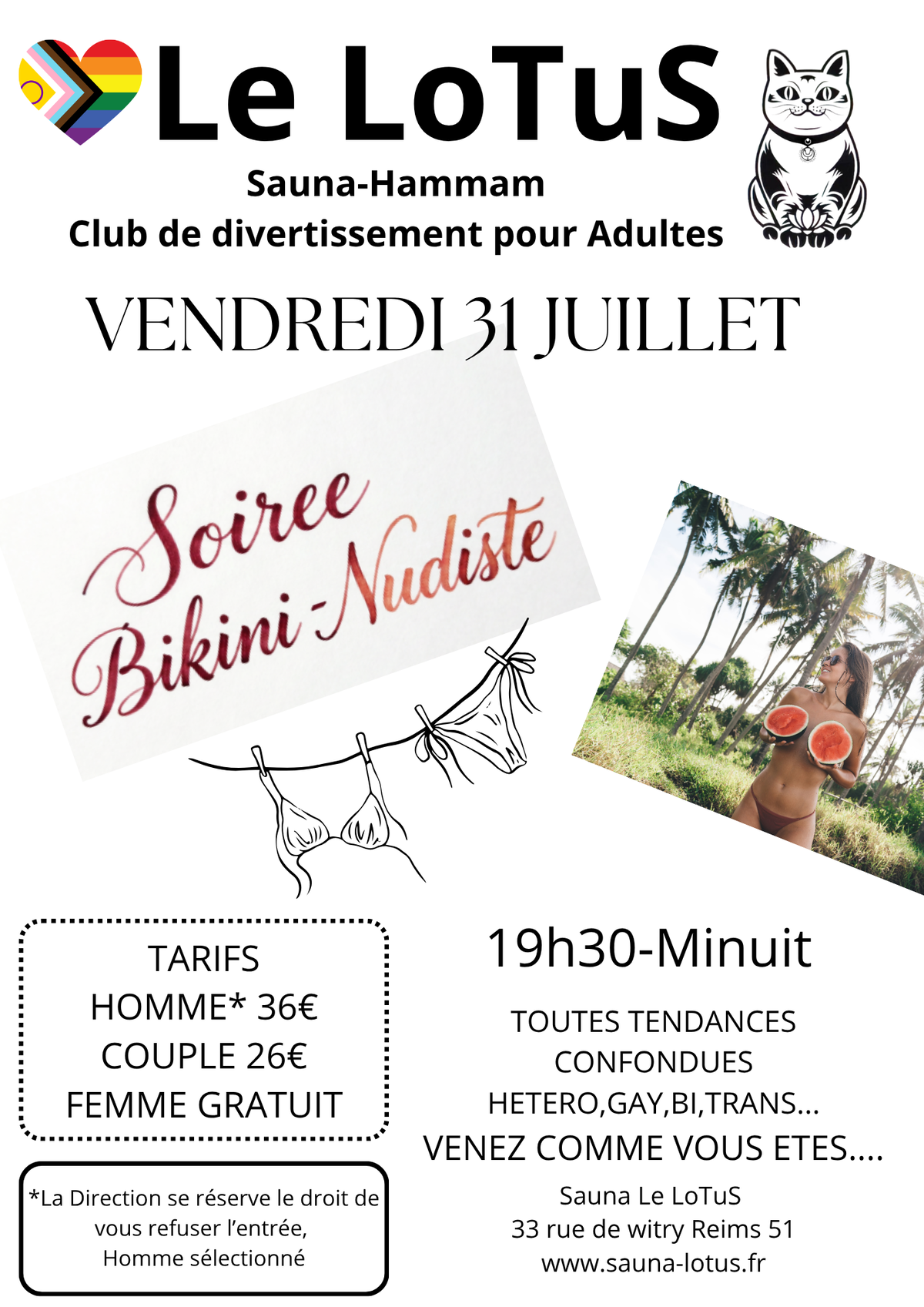 Soirée Bikini- Nudiste