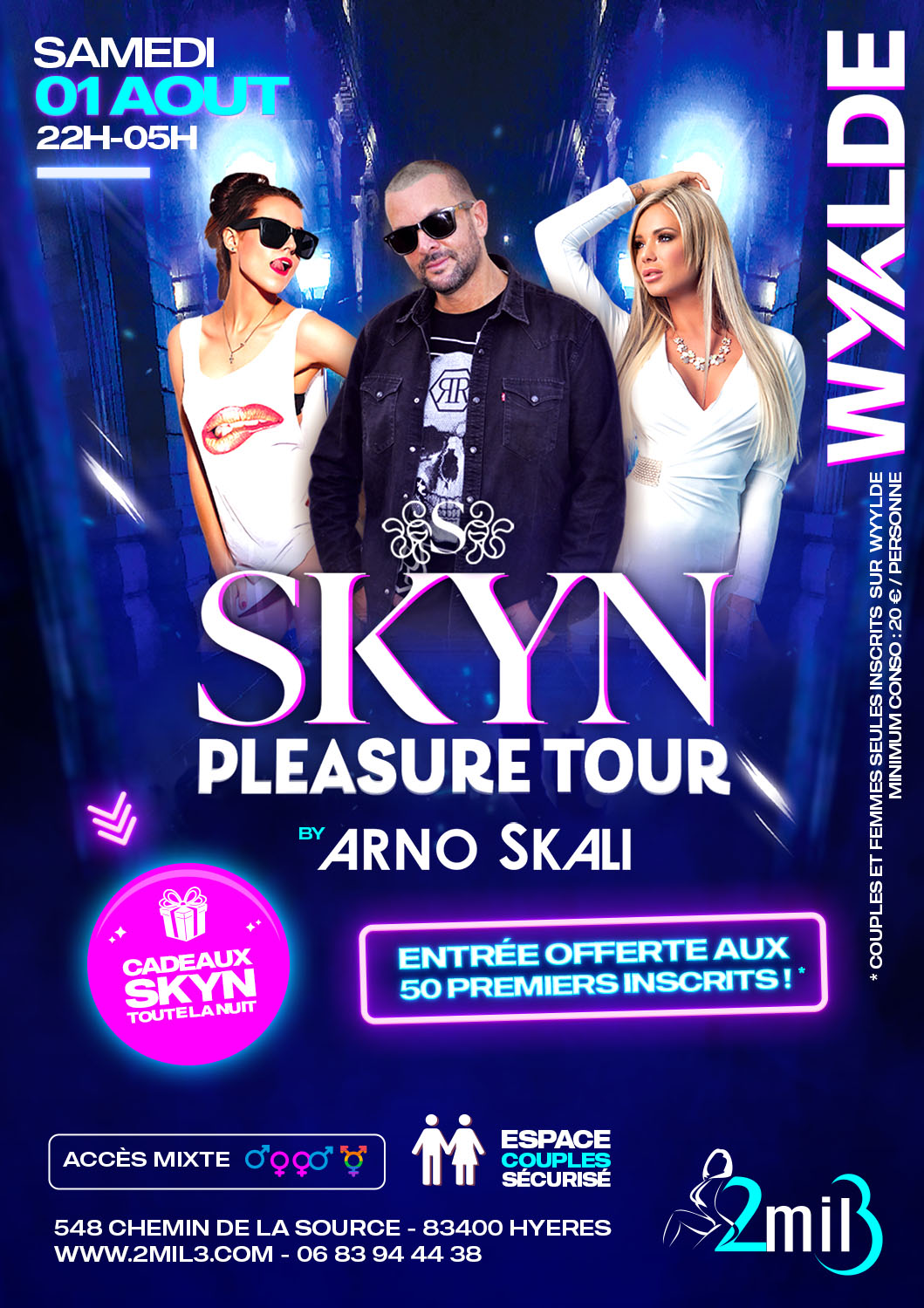 WYYLDE PARTY SKYN PLEASURE TOUR BY ARNO SKALI ÉDITION 2026 CADEAUX SKYN A GOGO