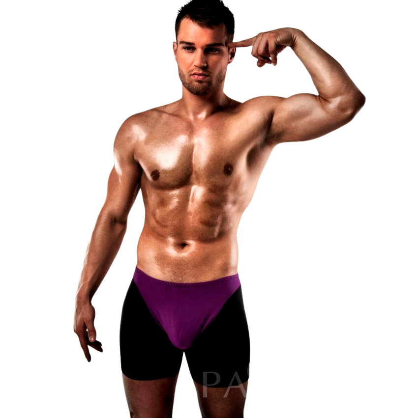 PASSION – BOXER 009 LINGERIE EROTIQUE LILAS/NOIR S/M