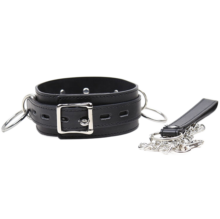 OHMAMA FETISH – COLLIER DE SOUMISSION AVEC 3 ANNEAUX