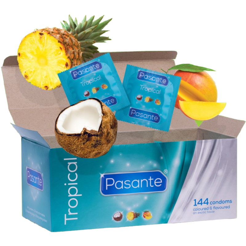PASANTE – LES PRÉSERVATIFS SAVEURS TROPICALES 144 UNITÉS