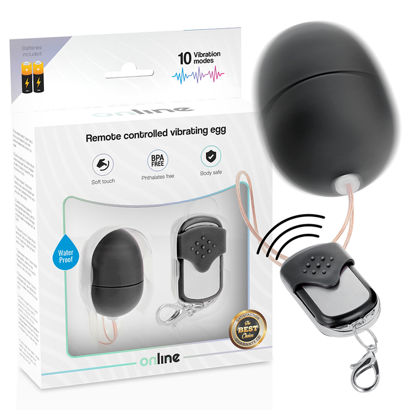 ONLINE – OEUF VIBRANT TÉLÉCOMMANDE S NOIR