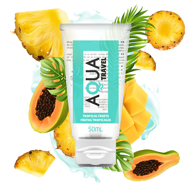 AQUA TRAVEL – SAVEUR LUBRIFIANT A BASE DEAU FRUITS TROPICAUX – 50 ML