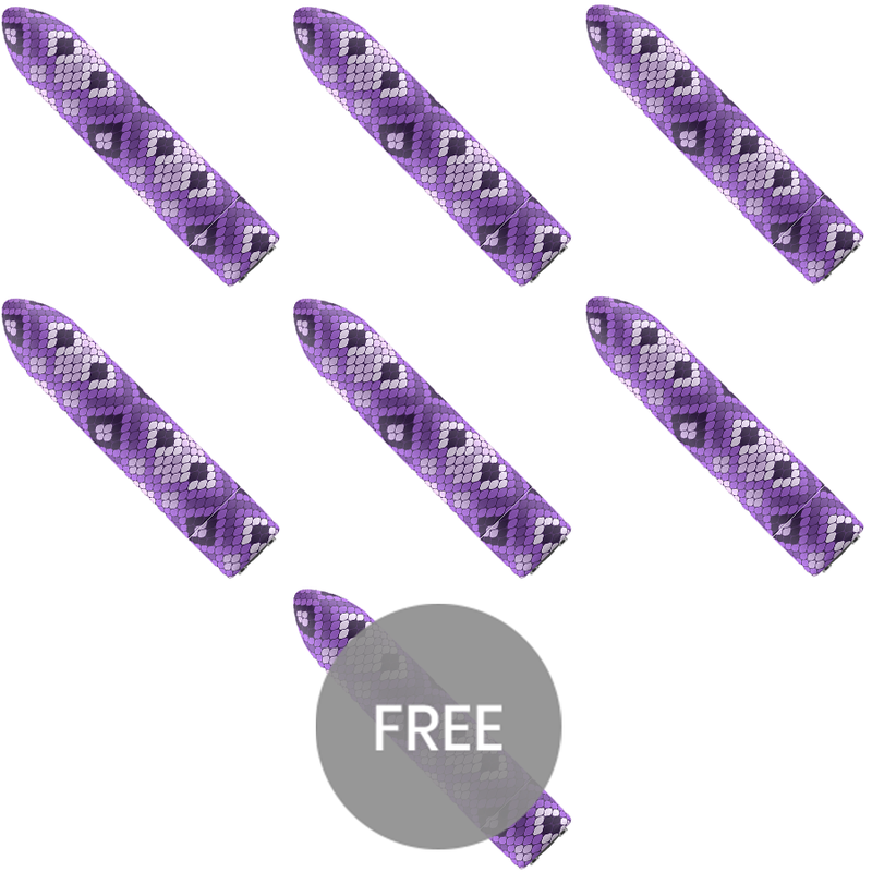 CUSTOM BULLETS – RECHARGEABLE SNAKE VIOLET MAGNETIQUE BULLET 10 INTENSITES 6 + 1 OFFERTE