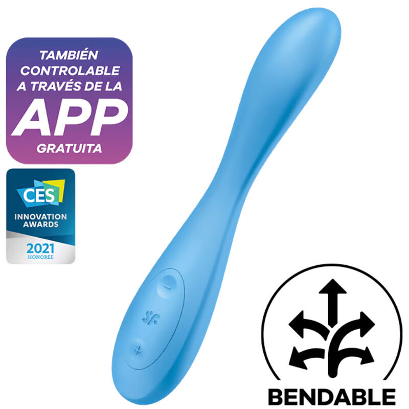 SATISFYER – APPLICATION MULTI VIBRATEUR G-SPOT FLEX 4+ BLEU