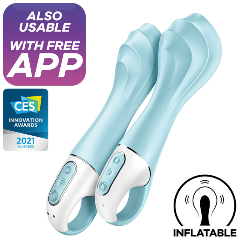 SATISFYER – AIR PUMP VIBRATOR 5+ APP GONFLABLE G-SPOT VIBRATOR BLEU
