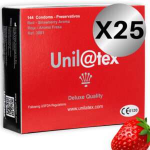 UNILATEX – CONSERVATEURS ROUGE / FRAISE PACK 25 X 144 UNITÉS