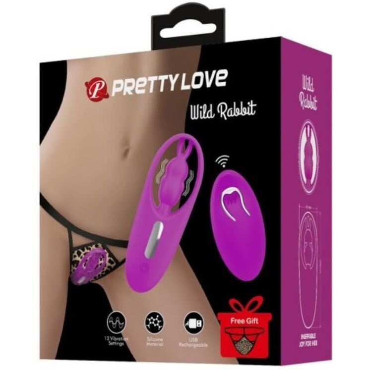 PRETTY LOVE – WILD RABBIT STIMULATEUR POUR CULOTTES AVEC TÉLÉCOMMANDE LILAS