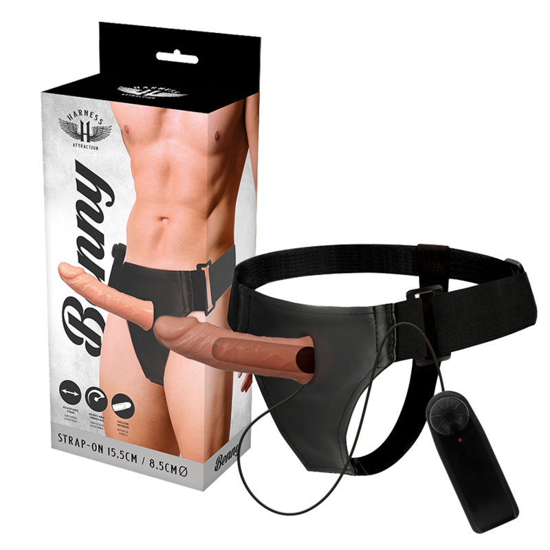 HARNESS ATTRACTION – RNES CREUX BENNY AVEC VIBRATEUR 15 CM -O- 4.5 CM