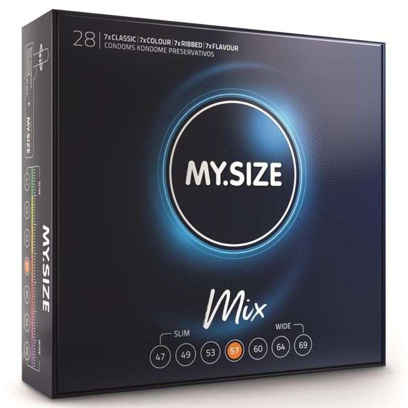 MY SIZE – MIX PRÉSERVATIFS 57 MM 28 UNITÉS
