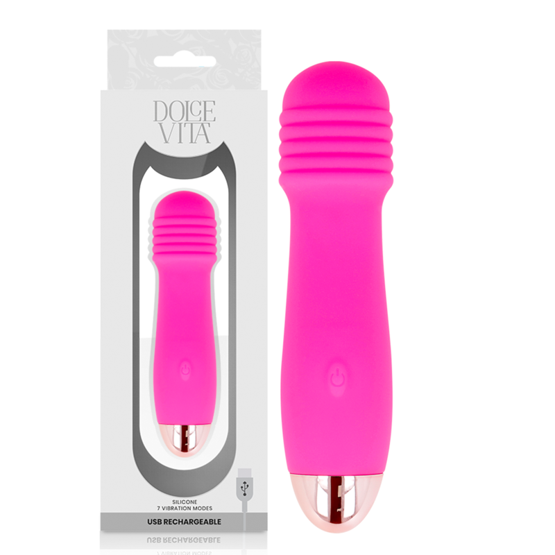 DOLCE VITA – VIBRATEUR RECHARGEABLE TROIS ROSE 7 VITESSES