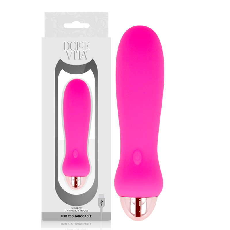 DOLCE VITA – VIBRATEUR RECHARGEABLE CINQ ROSE 7 VITESSES