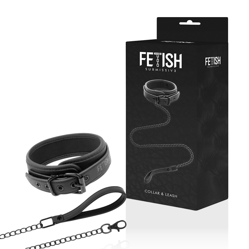 FETISH SUBMISSIVE – COLLIER CHAÎNE DOUBLURE EN NOPRÈNE
