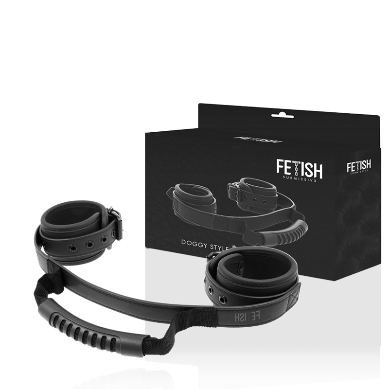 FETISH SUBMISSIVE – MENOTTES DOUBLURE NOPRÈNE AVEC POIGNÉE