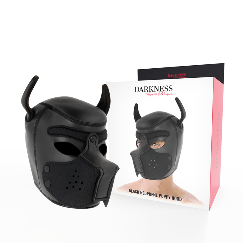 DARKNESS – MASQUE POUR CHIEN EN NÉOPRÈNE AVEC MUSEAU AMOVIBLE L