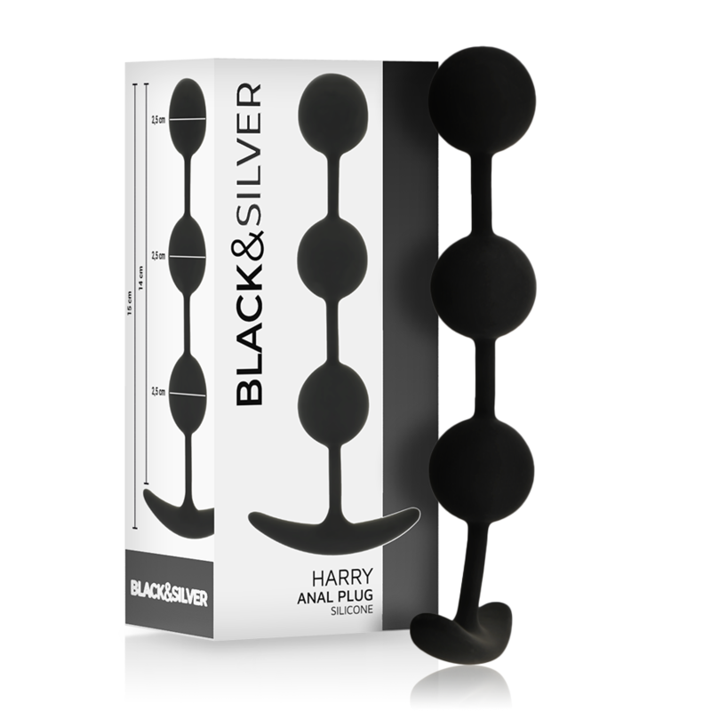 BLACKSILVER – CHAPELET ANAL HARRY 3 SPHÈRES EN SILICONE 14 CM