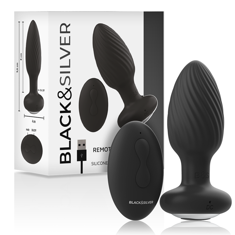 BLACKSILVER – TÉLÉCOMMANDE DU ROTATEUR ANAL EN SILICONE WELLS PLUG