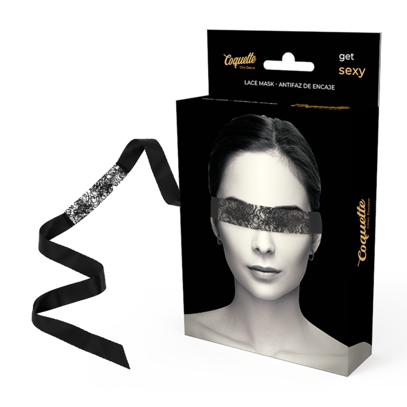 COQUETTE CHIC DESIRE – MASQUE EN DENTELLE NOIRE AVEC RUBAN