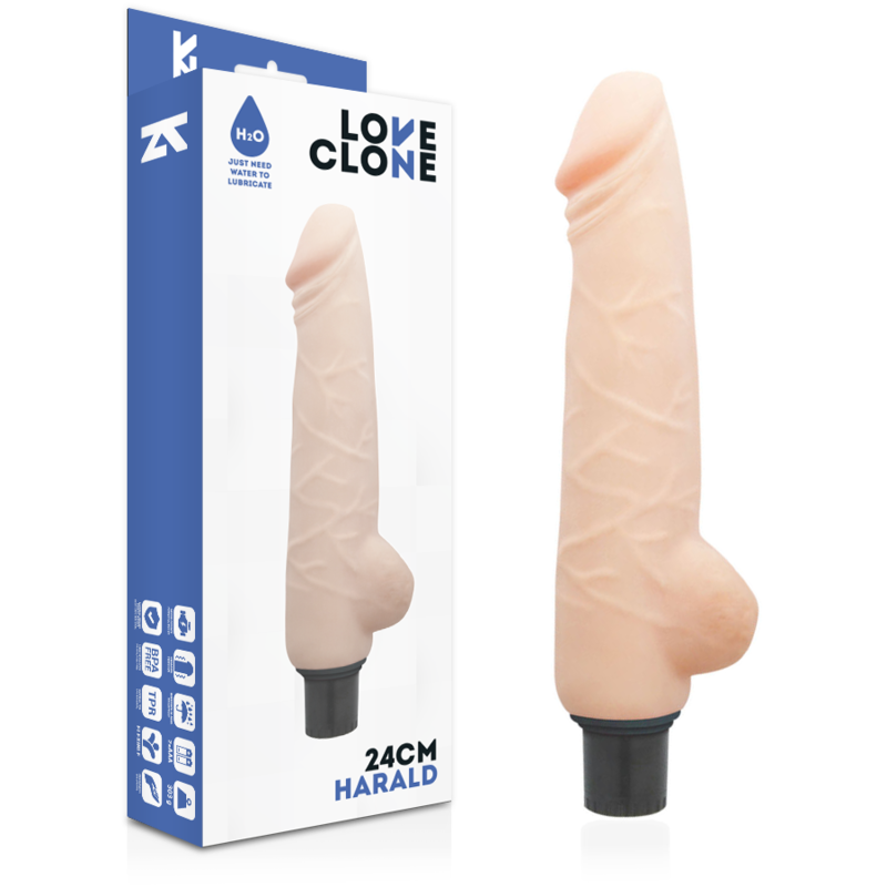 LOVECLONE – VIBRATEUR AUTOLUBRIFIANT HARALD 24 CM -O- 4 CM