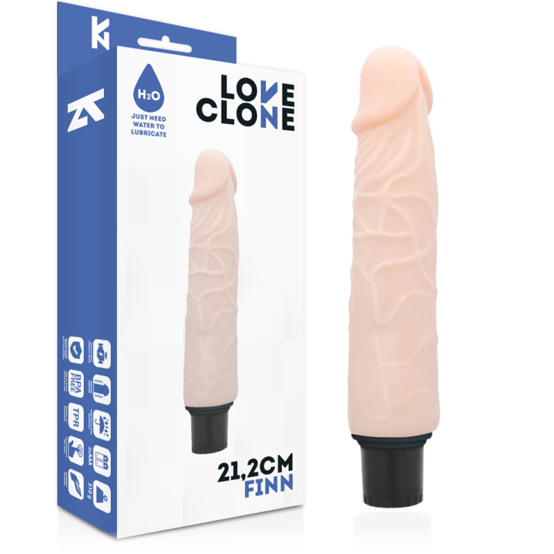 LOVECLONE – VIBRATEUR AUTOLUBRIFIANT FINN 21.2 CM -O- 3.8 CM