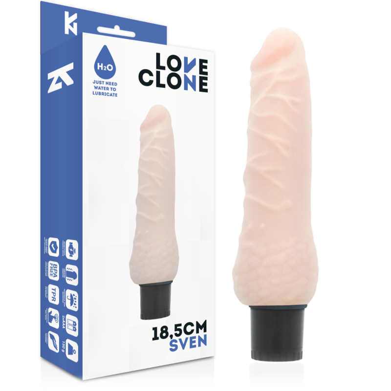 LOVECLONE – VIBRATEUR AUTOLUBRIFIANT SVEN 18.5 CM -O- 3.3 CM