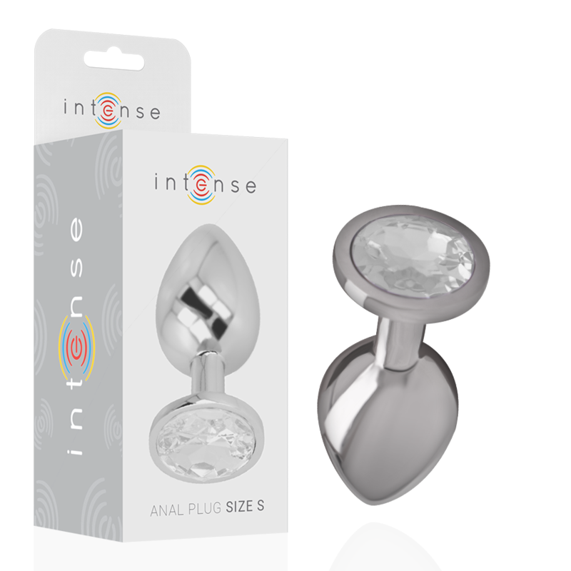 INTENSE – PLUG ANAL EN MÉTAL ALUMINIUM AVEC CRISTAL DARGENT TAILLE S