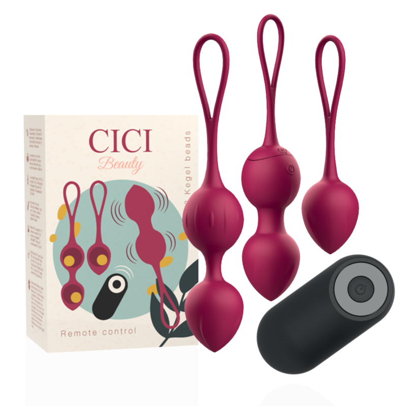 CICI BEAUTY – PREMIUM SILICONE 3 PERLES DE KEGEL VIBRANTES TÉLÉCOMMANDE
