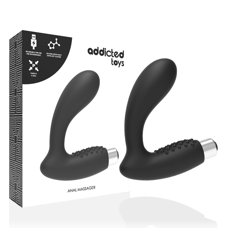 ADDICTED TOYS – VIBRATEUR PROSTATIQUE RECHARGEABLE MODÈLE 5 – NOIR