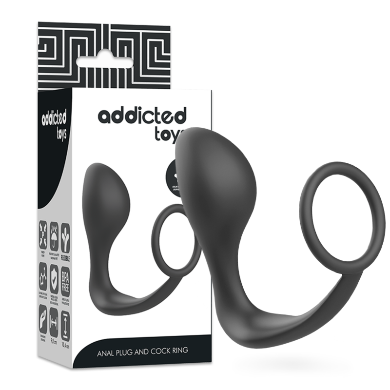 ADDICTED TOYS – PLUG ANAL AVEC ANNEAU EN SILICONE NOIR