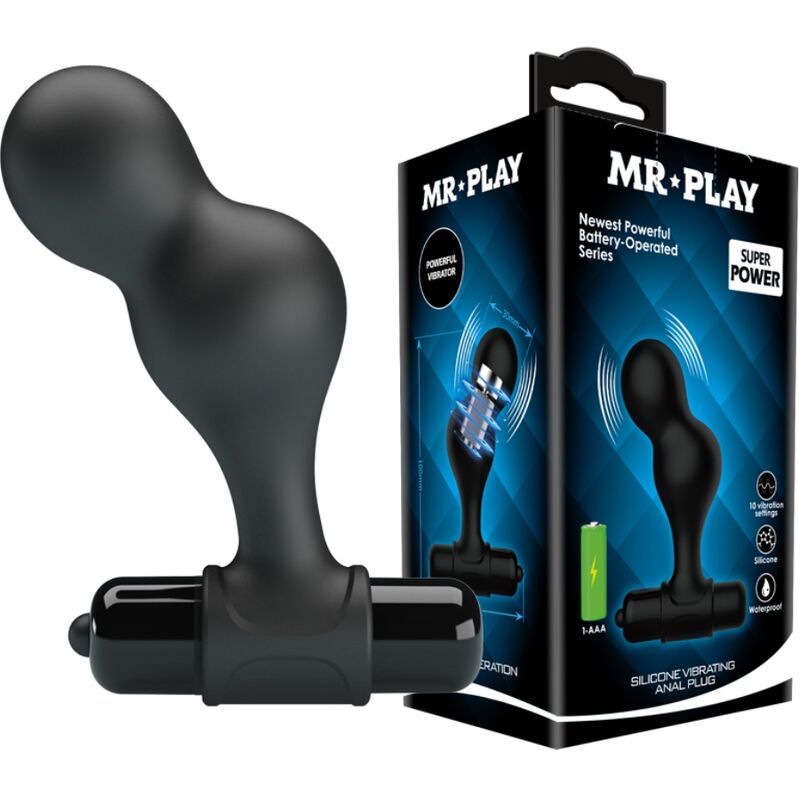MR PLAY – PLUG ANAL VIBRATEUR EN SILICONE NOIR