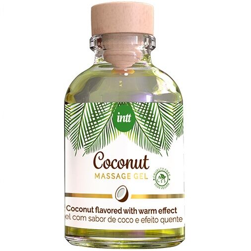 INTT – GEL DE MASSAGE VÉGAN AU SAVEUR DE COCO ET EFFET CHAUFFANT