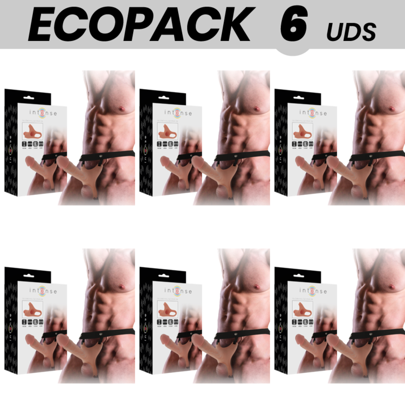 ECOPACK 6 UNITÉS – INTENSE HARNAIS CREUX AVEC GODE 16 X 3,5 CM