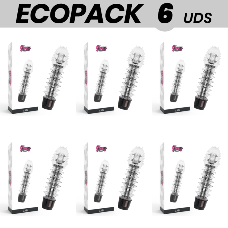 ECOPACK 6 UNITÉS – VIBRATEUR GLOSSY AXEL NOIR