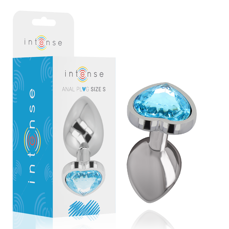 INTENSE – PLUG ANAL MÉTAL ALUMINIUM COEUR BLEU TAILLE S