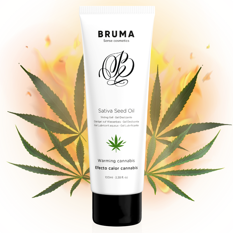 BRUMA – HUILE DE GRAINES DE SATIVA GEL GLISSANT RÉCHAUFFANT SAVEUR DE CANNABIS 100 ML
