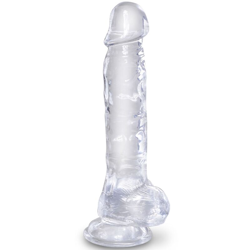 KING COCK – CLEAR PÉNIS RÉALISTE AVEC BOULES 16.5 CM TRANSPARENT