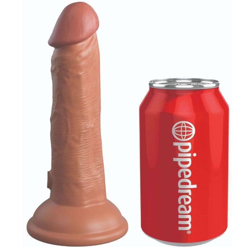 KING COCK – ELITE GODE RÉALISTE VIBRANT  SILICONE 15.2 CM CARAMEL