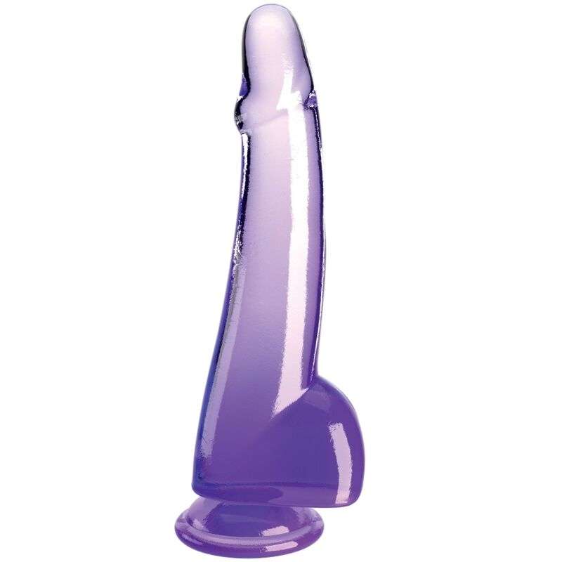 KING COCK – CLEAR GODE  TESTICULES 19 CM VIOLET