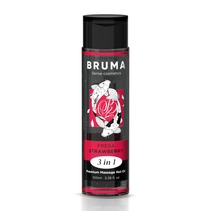 BRUMA – HUILE DE MASSAGE PREMIUM EFFET CHALEUR SAVEUR FRAISE 3 EN 1 – 100 ML