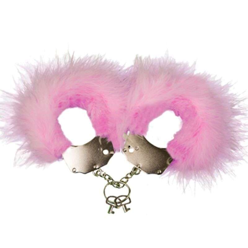 ADRIEN LASTIC – MENOTTES EN MÉTAL À PLUMES ROSE