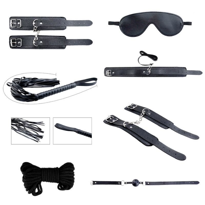 ALIVE – KIT SECRET DESIRES 7 PIÈCES BDSM NOIR