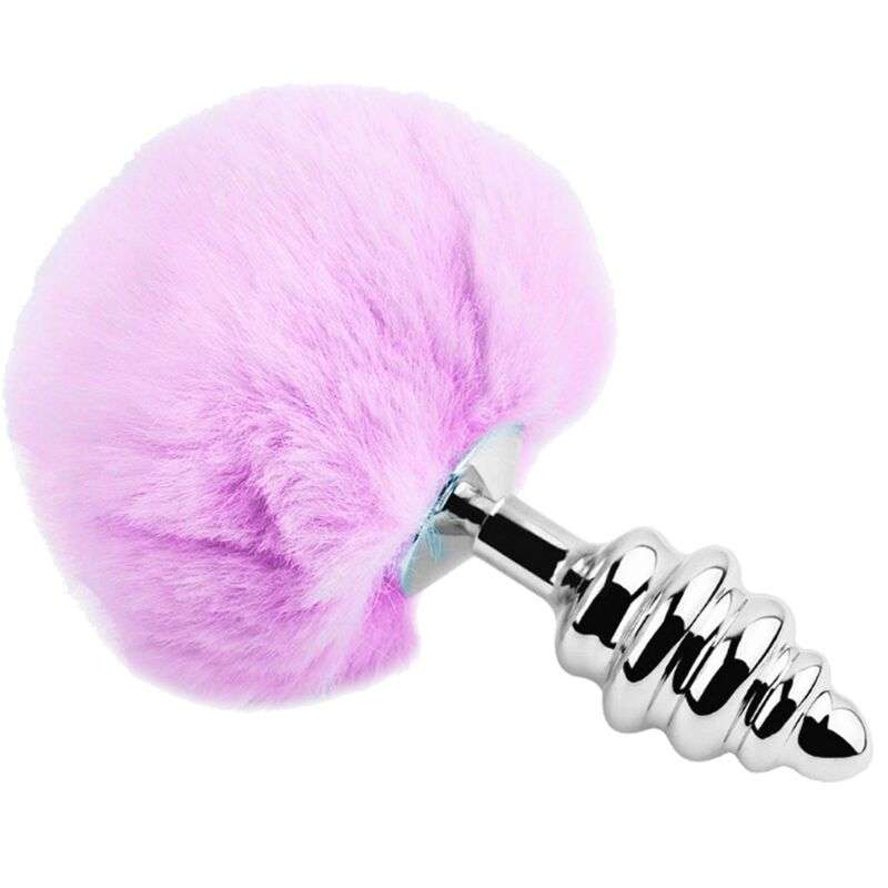 ALIVE – PLUG DE PLAISIR ANAL SPIRAL MÉTAL FLUFFY VIOLET TAILLE M