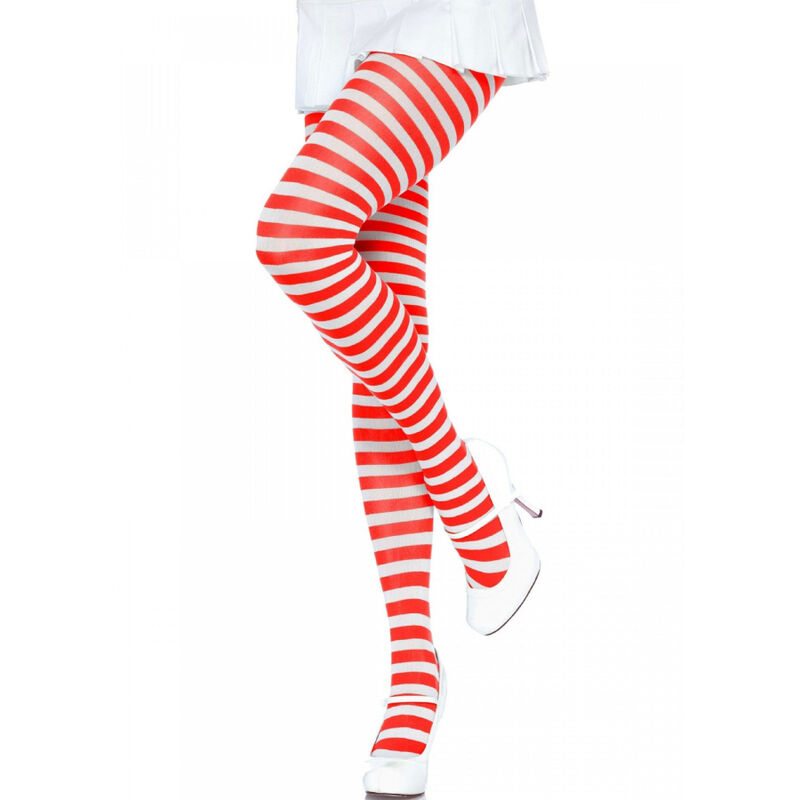 LEG AVENUE – COLLANTS  RAYURES BLANC/ROUGE
