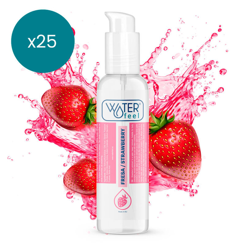 WATERFEEL – LUBRIFIANT À BASE DEAU DE FRAISE 175 ML PACK 25 UNITÉS