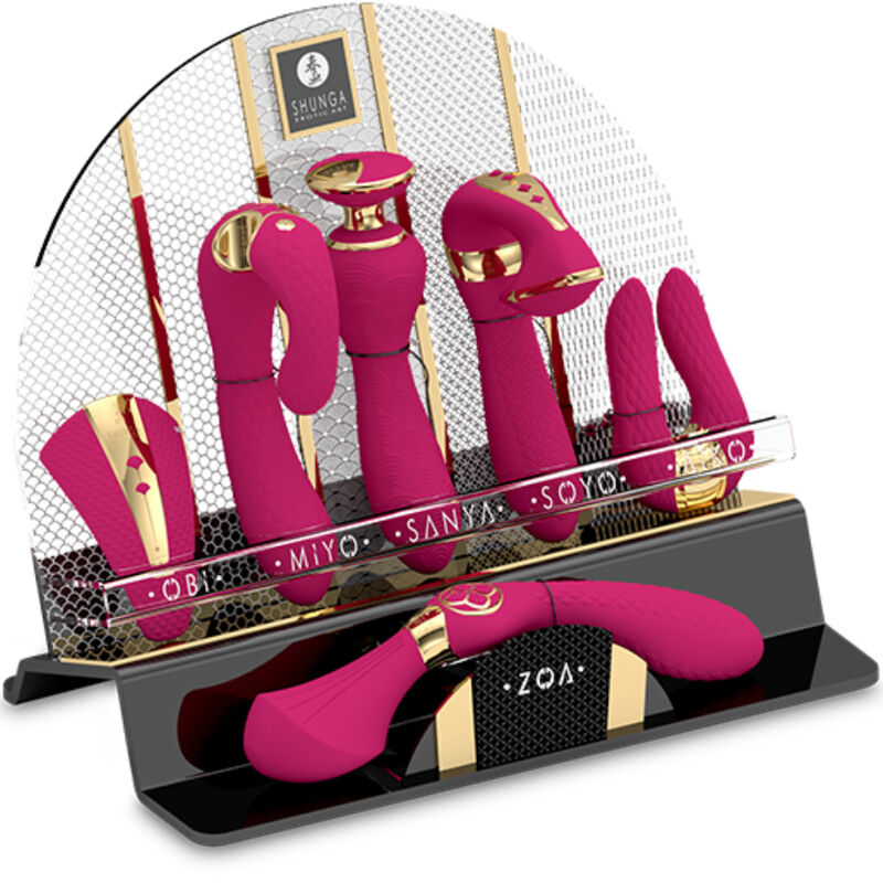 SHUNGA – PRÉSENTOIR 6 MASSEURS INTIMES FUCHSIA