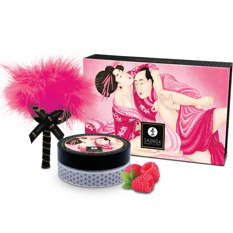 SHUNGA – KIT DE POUDRE DE MASSAGE COMESTIBLE FRAMBOISE