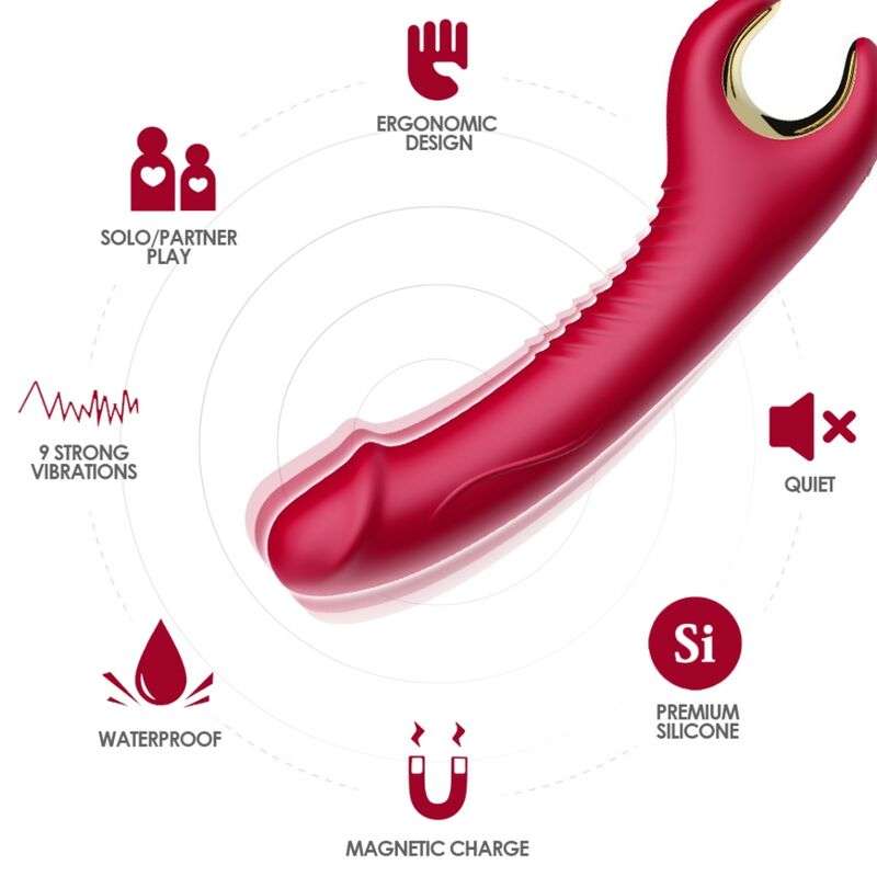ARMONY – VIBRATEUR  ROTATEUR PRINCE DILDO ROUGE