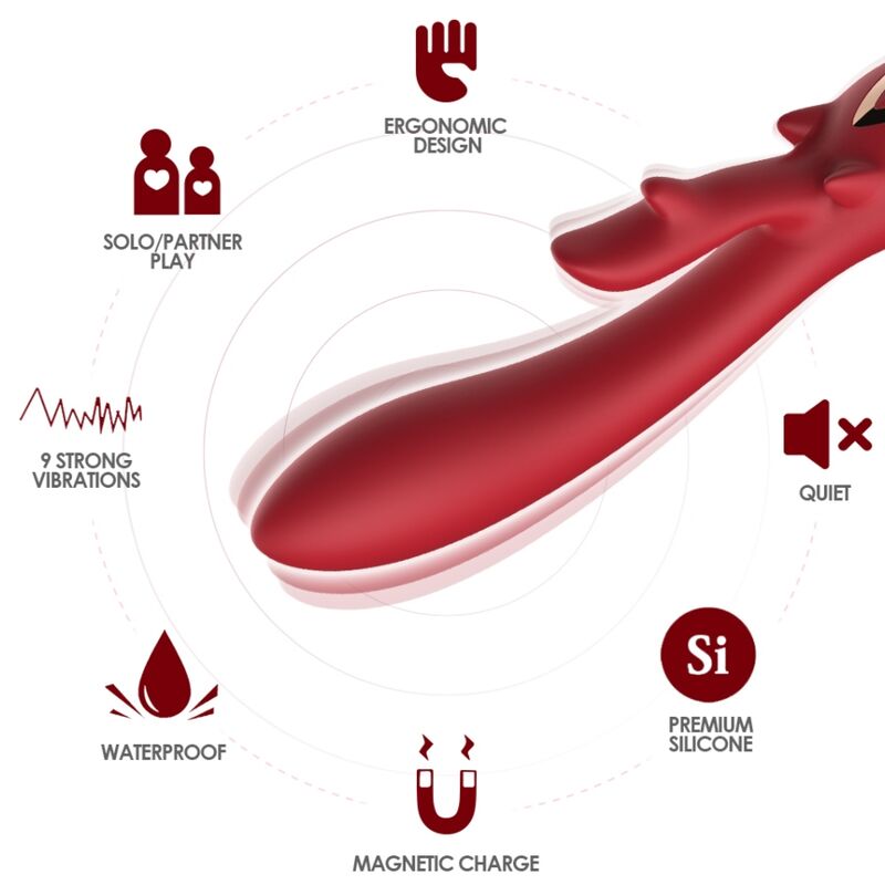 ARMONY – VIBRATEUR ELK RABBIT COURBE ROUGE